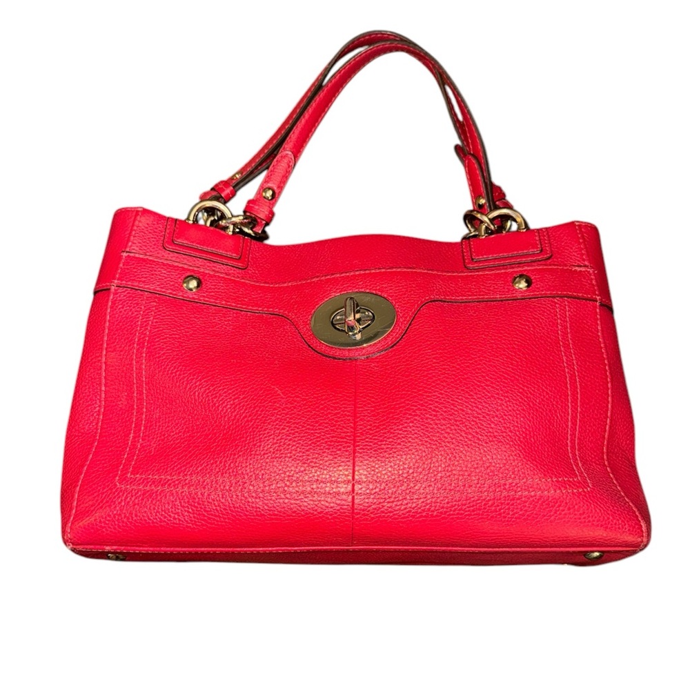 Beautiful Vintage 2011 Red Coach Pebbled "Penelope" Purse H1169-F1653 Very Clean